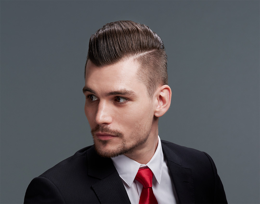 Classic Short Comb-over man in suit